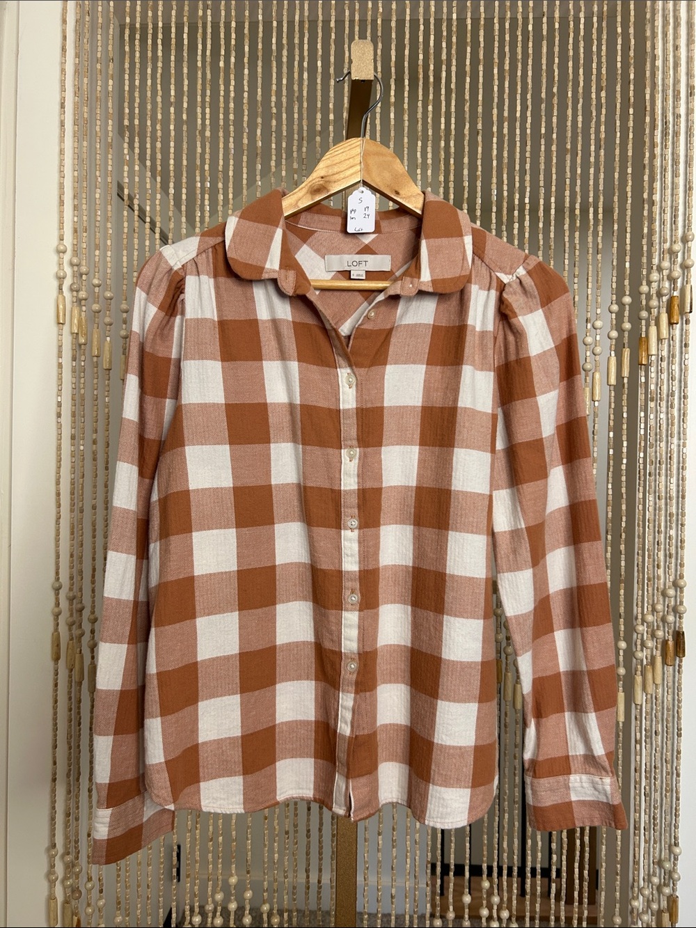 LOFT Buffalo Plaid Button Down Long Sleeve Top Size S